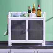 铝合金碗柜透气纱网厨房柜台面柜置物储物收纳柜简易橱柜餐边柜