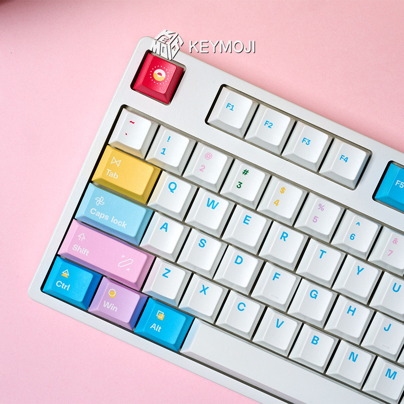 KEYMOJI孟菲斯主题键帽彩色字母数字机械键盘配件原创设计,电脑硬件/显示器/电脑周边,键帽,淘宝优惠券,粉丝福利购,淘宝优惠卷