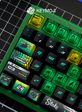 KEYMOJI周冠宇索伯F1赛车C44主题键帽黑绿透光原厂热升华Wooting