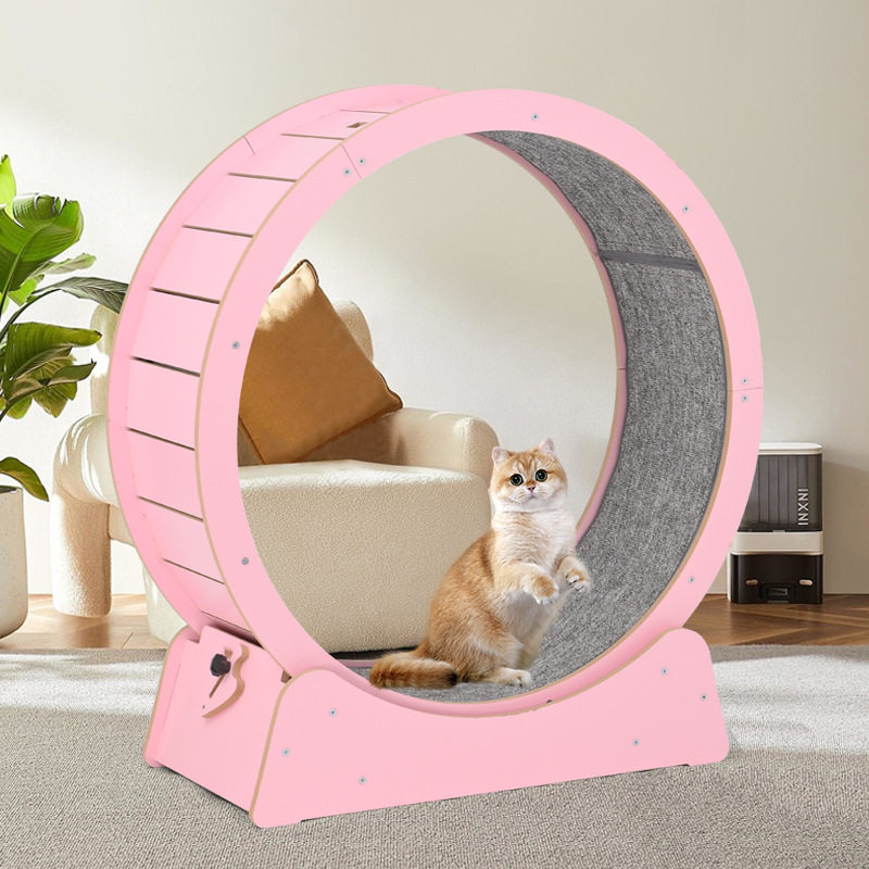猫咪运动器材跑步机静音猫跑轮实木运动健身宠物滚轮猫猫玩具猫架