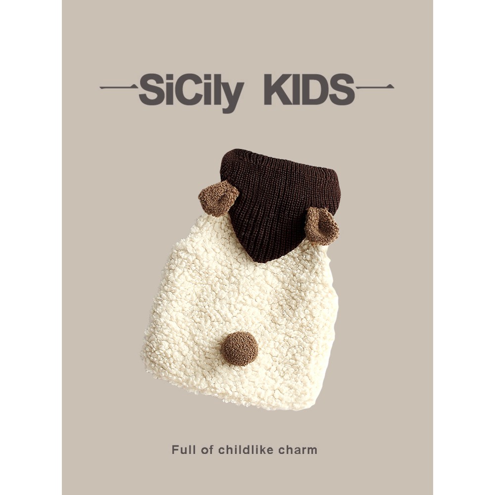SiCily Kids-羊羔绒马甲洋气秋冬季休闲羊羔毛背心男女宝加厚马甲