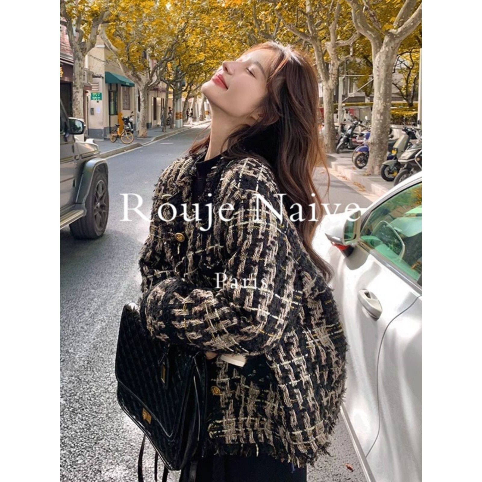 Rouje Naive小香风羽绒外套女小个子2025春秋冬季新款短款上衣潮