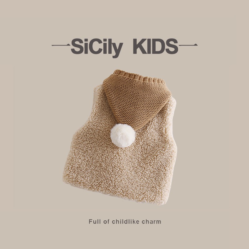 SiCily Kids-马甲男女秋冬加厚背心田园风洋气外穿保暖坎肩0-8岁