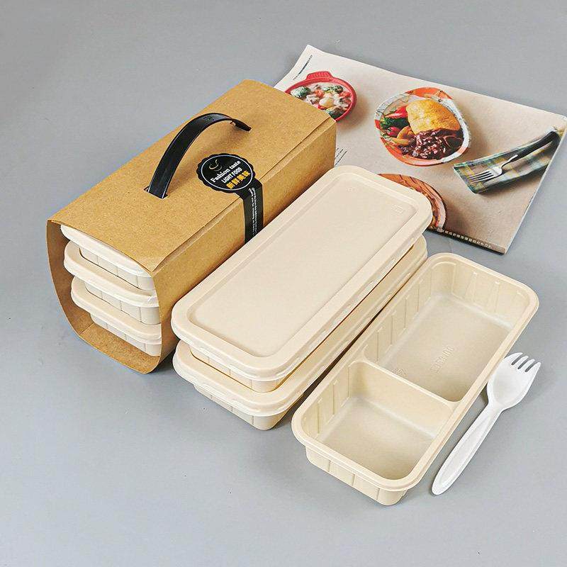玉米淀粉打包盒长方形环保降解饭盒外送分格高档一次性快餐盒样品,餐饮具,可降解餐具/环保餐具,淘宝优惠券,粉丝福利购,淘宝优惠卷