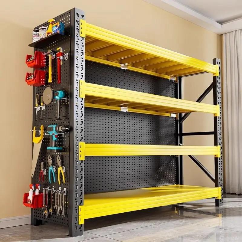 收纳架货架洞洞板组合蝴蝶孔置物架可调节多层家用储物加厚物料架