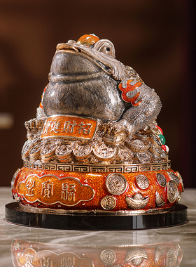 开业礼品招财金蟾摆件珐琅彩工艺品办公室前台收银台装饰品