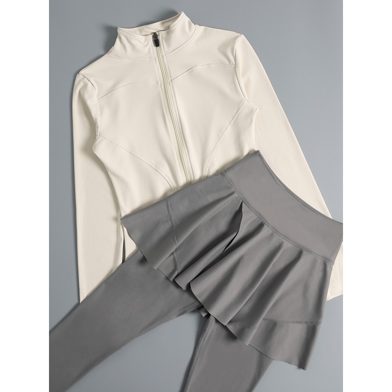 MDCW米兰风羽毛球跑步运动套装女春秋2025新款两件套瑜伽服