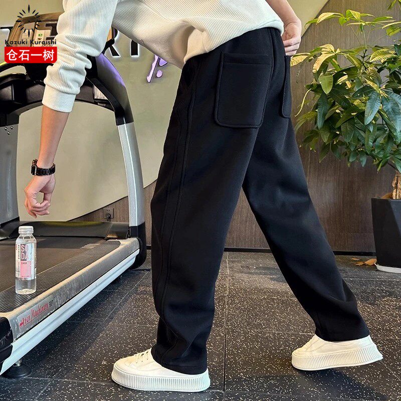 仓石一树潮牌直筒宽松卫裤男士春秋季新款高端百搭运动休闲长裤子