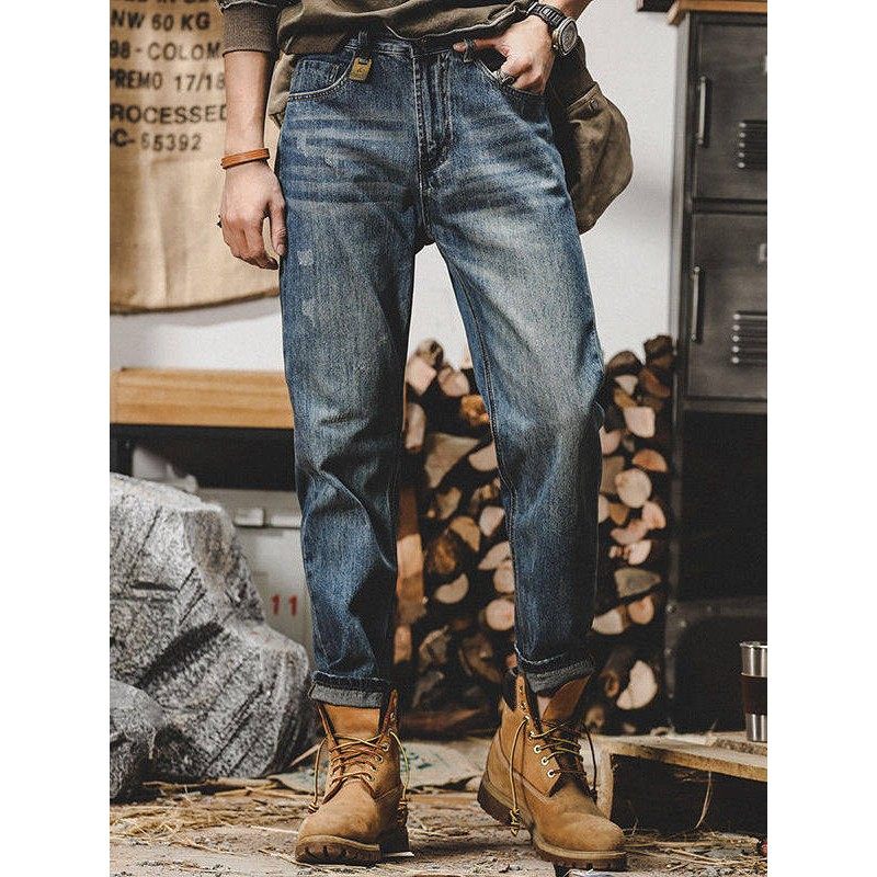 仓石一树美式经典覆古牛仔裤男春秋季新款宽松直筒水洗牛仔休闲裤,男装,牛仔裤,淘宝优惠券,粉丝福利购,淘宝优惠卷