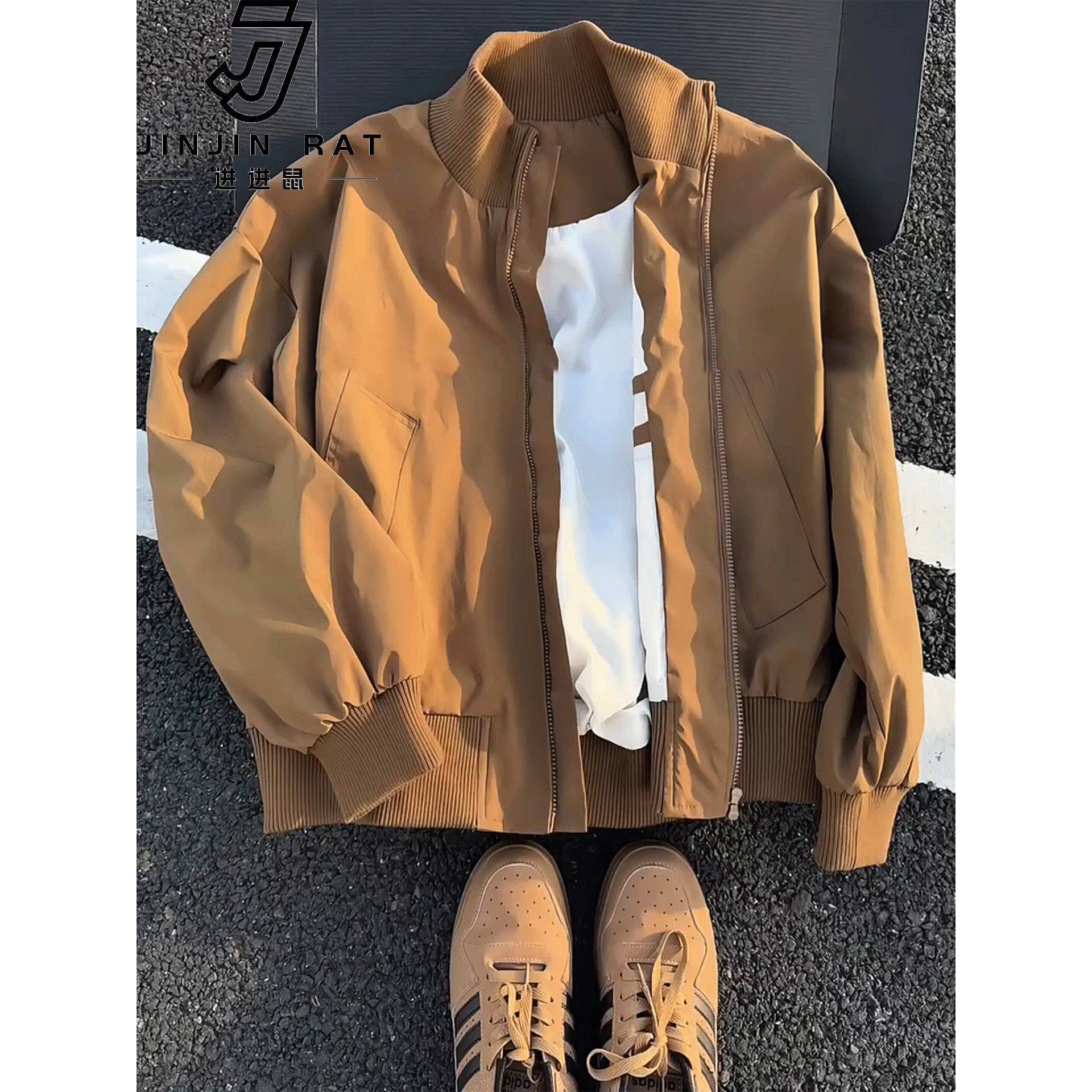 卡其色立领ma1飞行员夹克男款秋季高级感穿搭短款外套痞帅棒球服