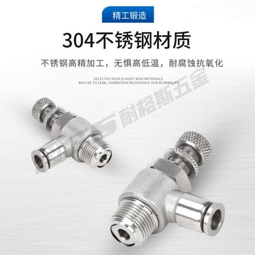 304不锈钢LSA管道8流阀SL6S-M5可调气787动接头调速阀A1节0-04快