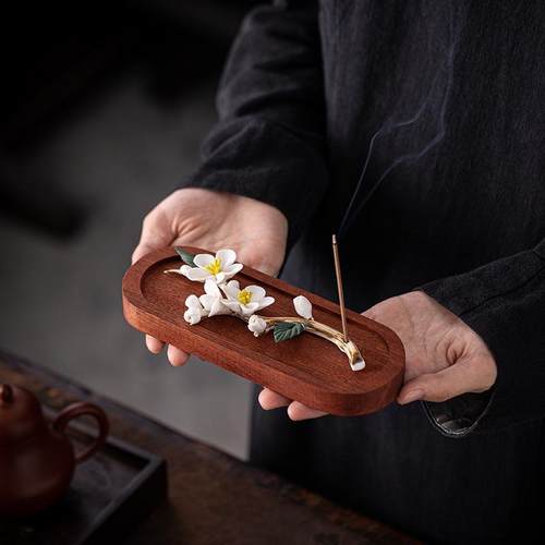 手工陶瓷梅花香插创意香炉家用室内檀香香座沉香插香桌面香薰摆件