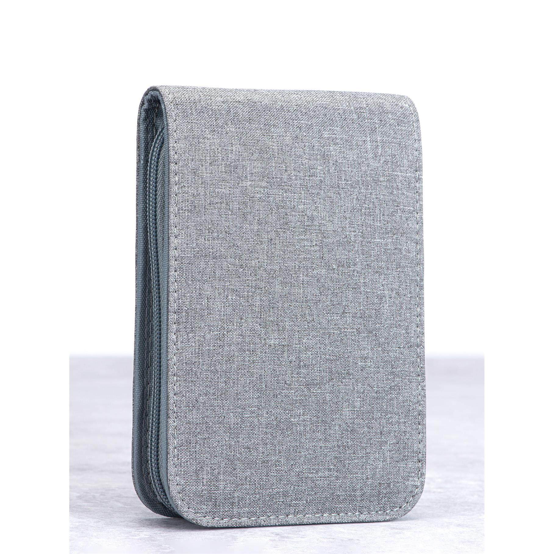 易舒12格钢笔化妆袋Pu/帆布简易防水防尘笔盒文具拉炼防护袋