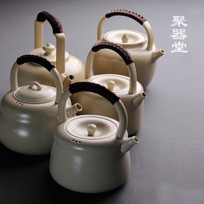 黑晶炉老白茶专用煮茶壶薄胎苏打釉陶壶陶瓷日式老陶泥烧水壶简约