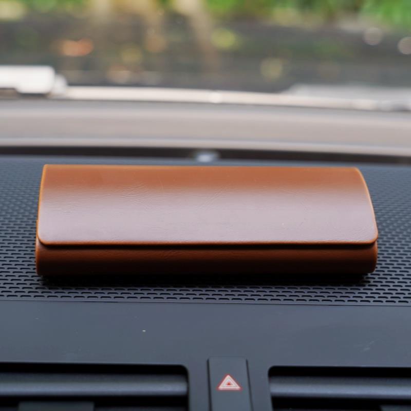 手工疯马皮PU皮质眼镜盒可携式抗压收纳盒男女光学眼镜太阳眼镜太