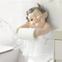 北歐可愛精靈壁掛紙巾架免打孔衛(wèi)生間洗臉巾卷紙掛架廁所衛(wèi)生紙架
