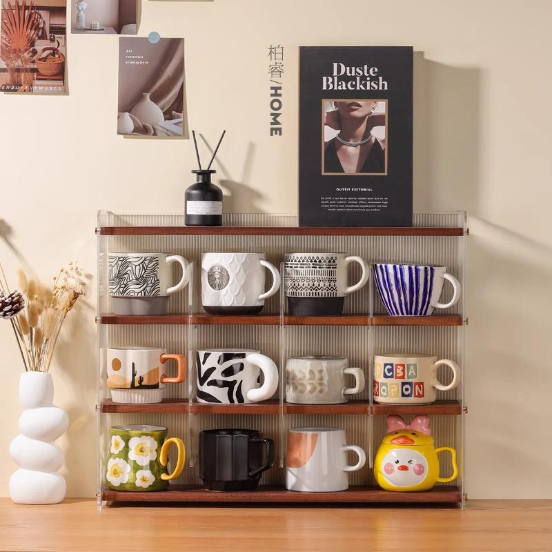 实木杯架桌面收纳置物架杯子杯具咖啡杯马克杯水杯餐边柜展示架