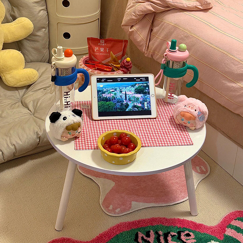 奶油风沙发边几茶几可移动小桌子家用客厅角几卧室床头出租屋圆桌