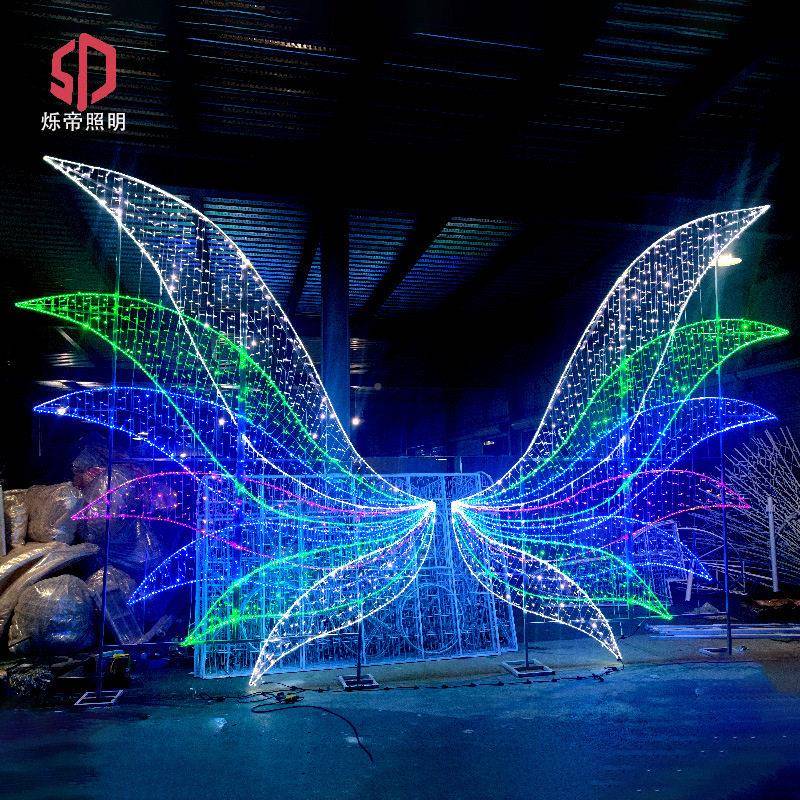 户型外发光翅天使翼的163膀造灯大型梦幻灯光节亮化天使之户外灯