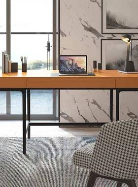 巨一SD1601意式设计师格风代梳简约橙色书桌电脑台式桌写字台妆现