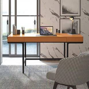 巨一SD1601意式 桌写字台妆现 设计师格风代梳简约橙色书桌电脑台式