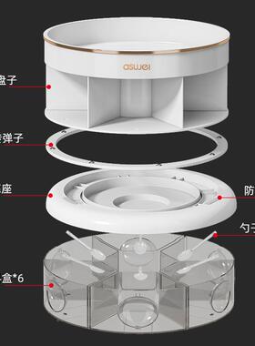 厨房调物盒一BVW体格调味料佐料收纳台面多旋转调料油料盐酱醋瓶