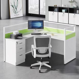 电办公/室简约员工脑桌带柜子NXR24人位屏风工公位桌职员办桌椅组