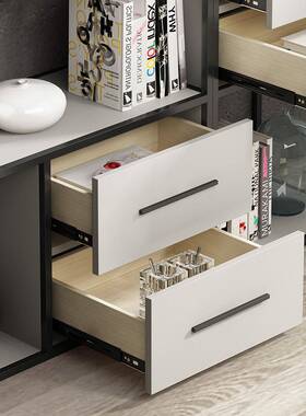 简书意式轻奢极落地书柜架组合家用小户型客厅ZG-65814收纳柜物架