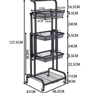 手推平车置物落架多层可地移动收纳OCU架旋转小推车厨房行折叠置