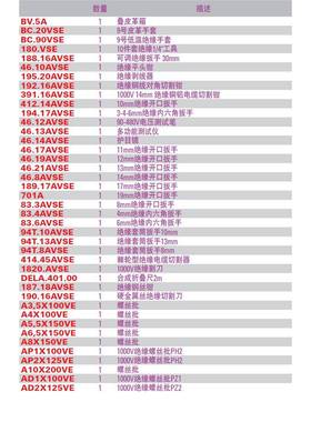 22184C.VS套1000V绝缘工具套装电工安装工具套装21484C.件VSE
