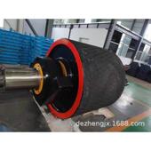 不钢孔形LIE排渣滚筒送输送滚轴锈传聚长氨酯辊筒包胶铸胶排渣滚