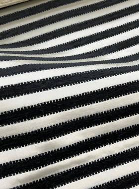 黑纺色条纹白色条MUN纹厚面料丝雪尼花尔提条纹家具布黑加白抱枕