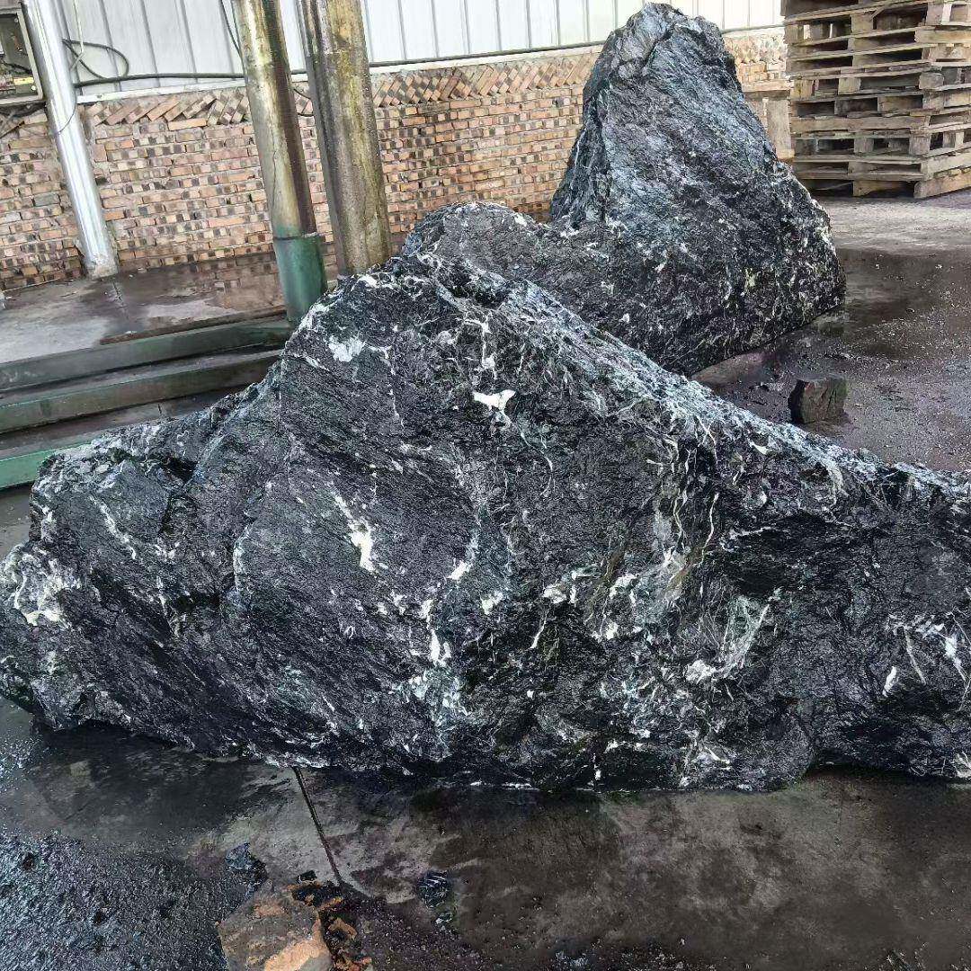 黑1山石景观景石切组合造景园林庭院置天然石石原石异片形劈开刻