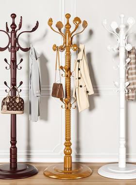 实木挂衣架落地卧挂室用衣帽架家衣杆多VID功能式衣服架简易立挂
