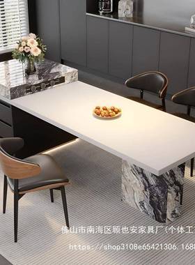 岩板岛台餐桌伸DQH缩体奢家意式小户型一多功能厨房用泡茶轻中岛