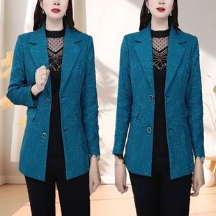 高档等等显瘦休闲西装外套女百搭春秋季新款显瘦百搭气质妈妈西服