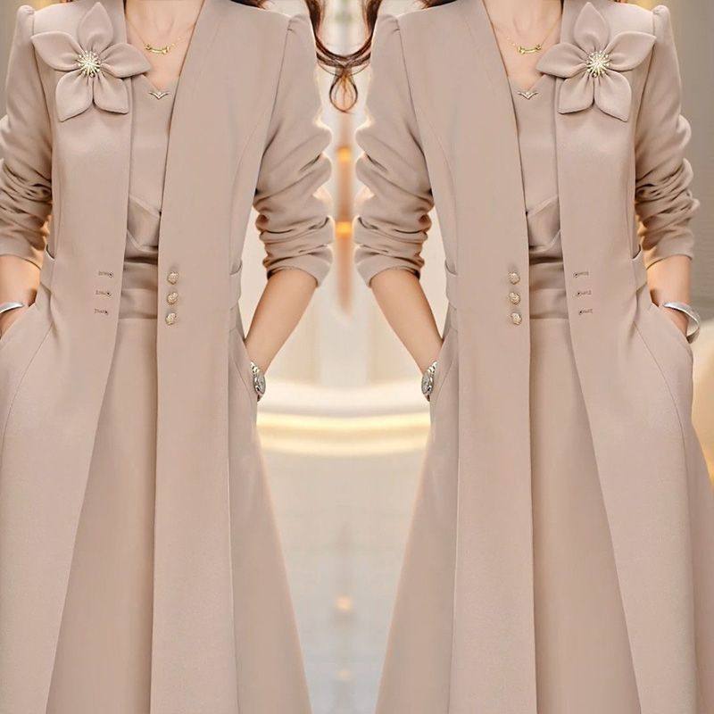 高端百搭春秋新款时尚显瘦洋气外套休闲气质高级感连衣裙两件套潮,女装/女士精品,时尚套装,淘宝优惠券,粉丝福利购,淘宝优惠卷