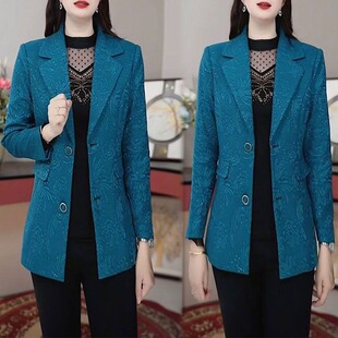 高档等等显瘦休闲西装外套女百搭春秋季新款显瘦百搭气质妈妈西服