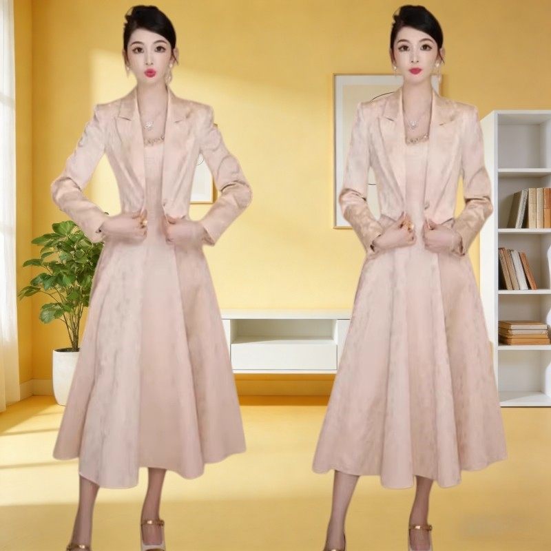 国风复古套装2026秋冬新款时尚高档修身显瘦吊带连衣裙+马甲外套,女装/女士精品,时尚套装,淘宝优惠券,粉丝福利购,淘宝优惠卷