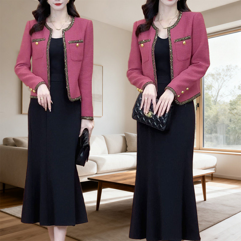 小香风外套女2025春秋新款气质高级感百搭时尚显瘦半身裙两件套女,女装/女士精品,时尚套装,淘宝优惠券,粉丝福利购,淘宝优惠卷