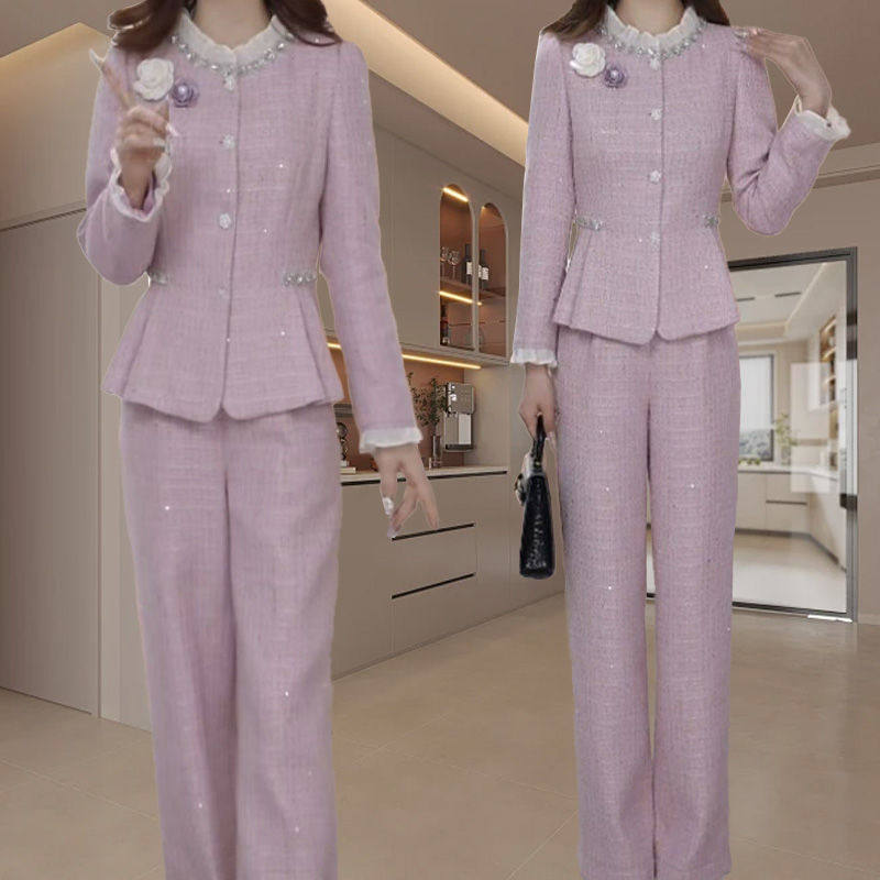 高级气质小香风时尚两件套春季新款气质减龄修身显瘦上衣裤子女潮,女装/女士精品,时尚套装,淘宝优惠券,粉丝福利购,淘宝优惠卷