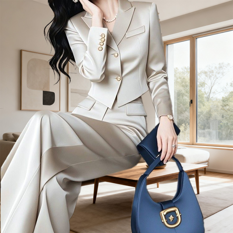 春秋气质一整套时尚小香风西装穿搭高级感漂亮高端外套裤子套装女