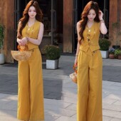 新款 上衣高级阔腿长裤 百搭通勤套装 2026夏季 韩版 气质休闲无袖 女装