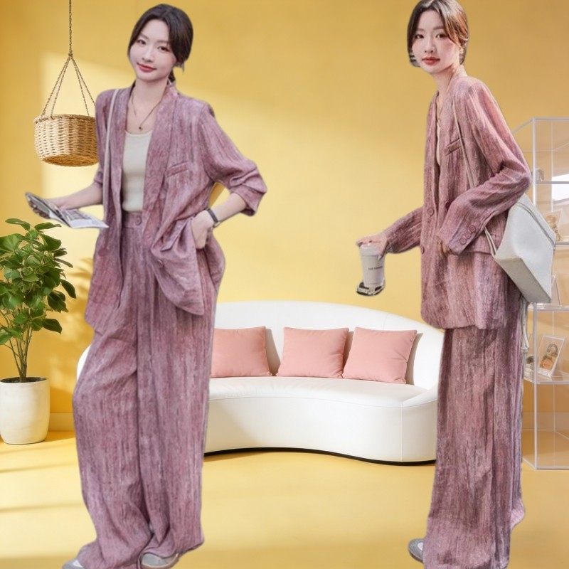 2026春季新款遮肉收腰西装套装高级气质时尚休闲西服阔腿裤两件套,女装/女士精品,时尚套装,淘宝优惠券,粉丝福利购,淘宝优惠卷