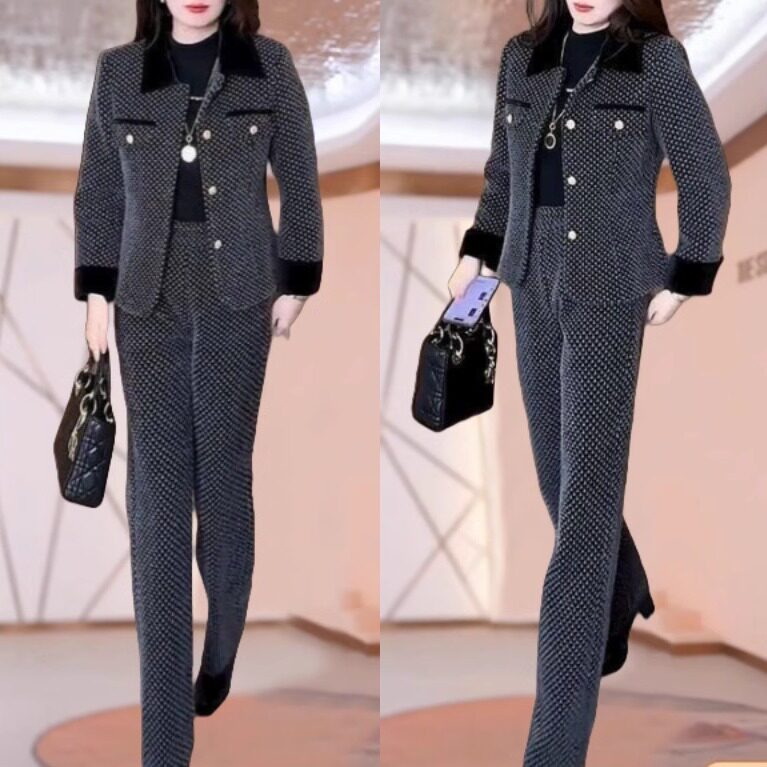 小香风时尚套装女冬季新款洋气质加厚保暖显瘦短外套阔腿裤两件套,女装/女士精品,时尚套装,淘宝优惠券,粉丝福利购,淘宝优惠卷