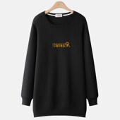 中长款 宽松无帽外套200斤潮 春秋大码 圆领卫衣女2024新款 胖mm薄款