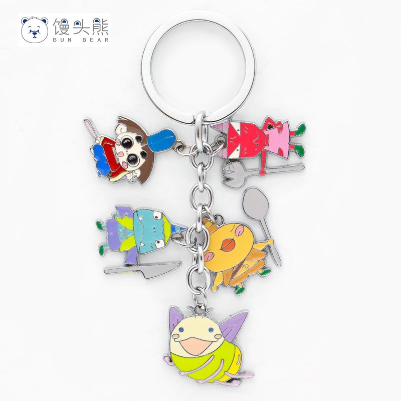 邪流丸5吊坠钥匙扣 卡通动漫周边角色 金属彩色公仔包包挂件饰品
