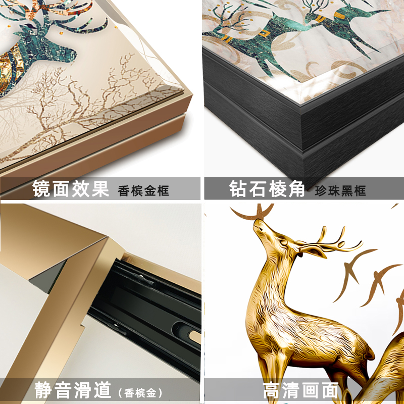 抽象北欧简约电表箱装饰画可推拉开关盒配电箱遮挡画电闸盒正方形图片