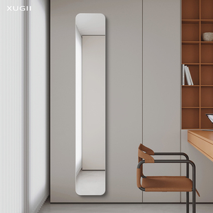 小户型超窄穿衣镜免打孔粘贴试衣镜子客厅玄关防爆挂墙式 饰镜 装