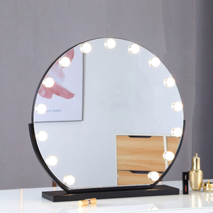 米卡化妆镜台式led灯镜子梳妆镜大号网红家用少女宿舍补光镜桌面